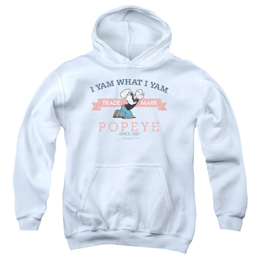 Popeye Vintage Kids Youth Hoodie White