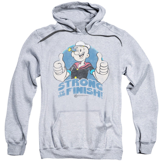 Popeye To The Finish Mens Hoodie Athletic Heather