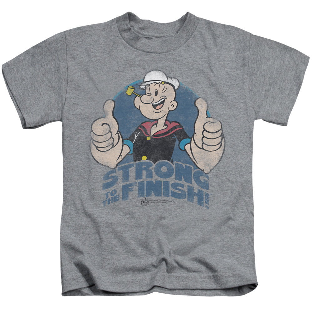 Popeye To The Finish Juvenile Kids Youth T Shirt Athletic Heather