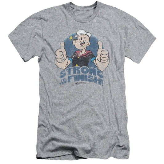 Popeye To The Finish Slim Fit Mens T Shirt Athletic Heather