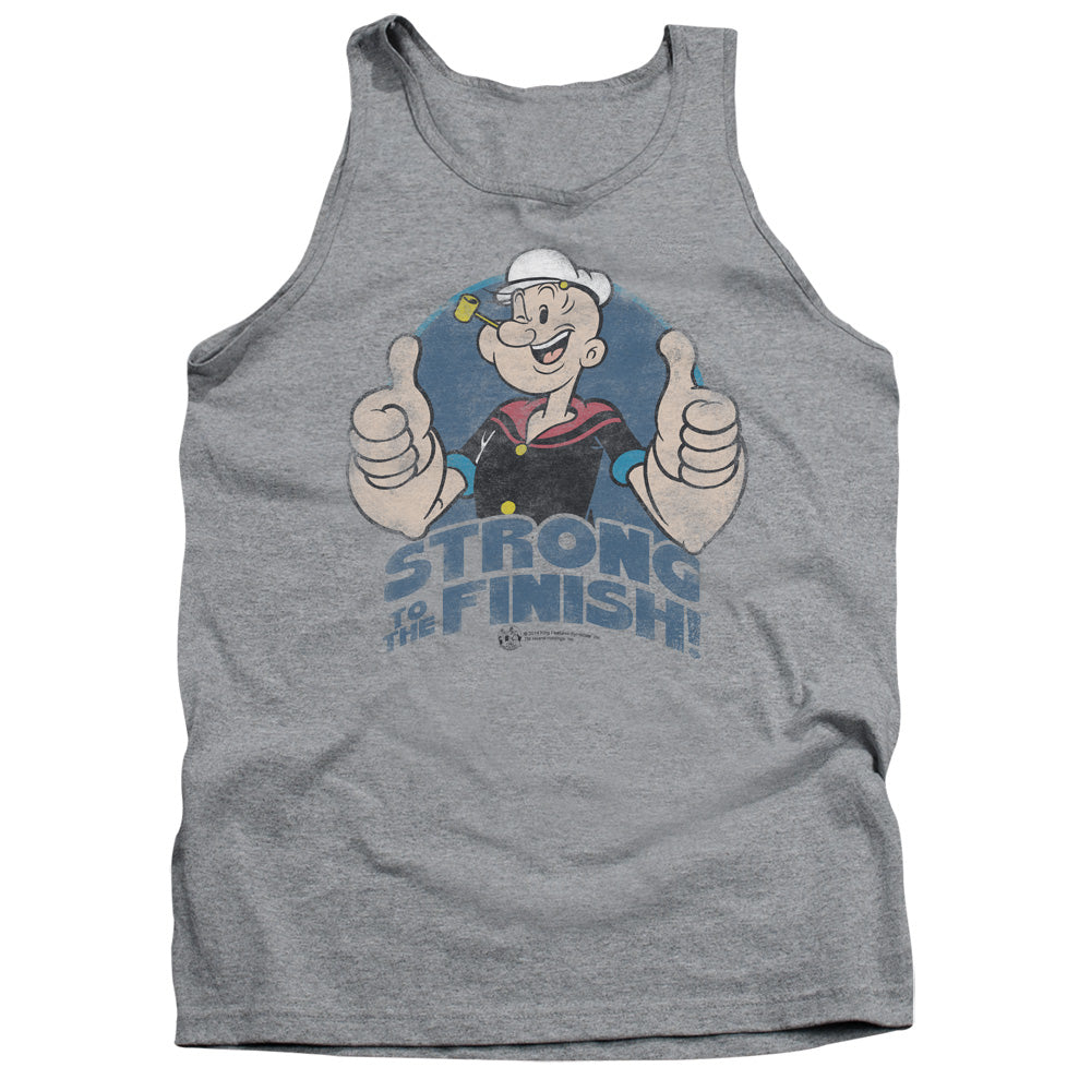 Popeye To The Finish Mens Tank Top Shirt Athletic Heather