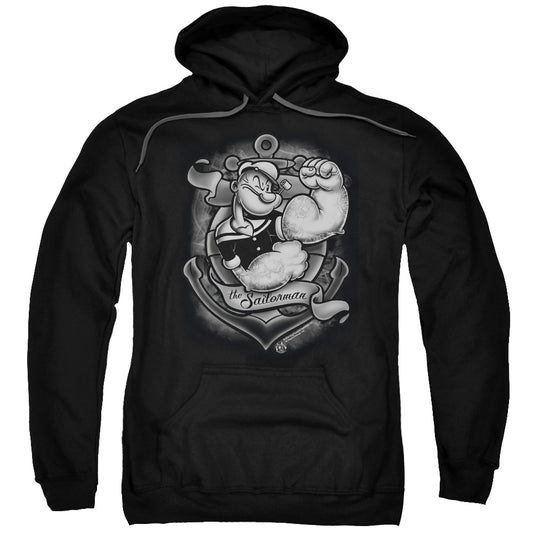 Popeye Anchors Away Mens Hoodie Black