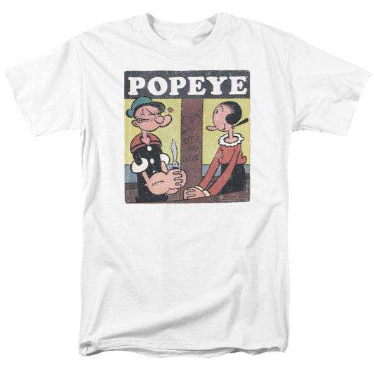 Popeye Loves Olive Mens T Shirt White