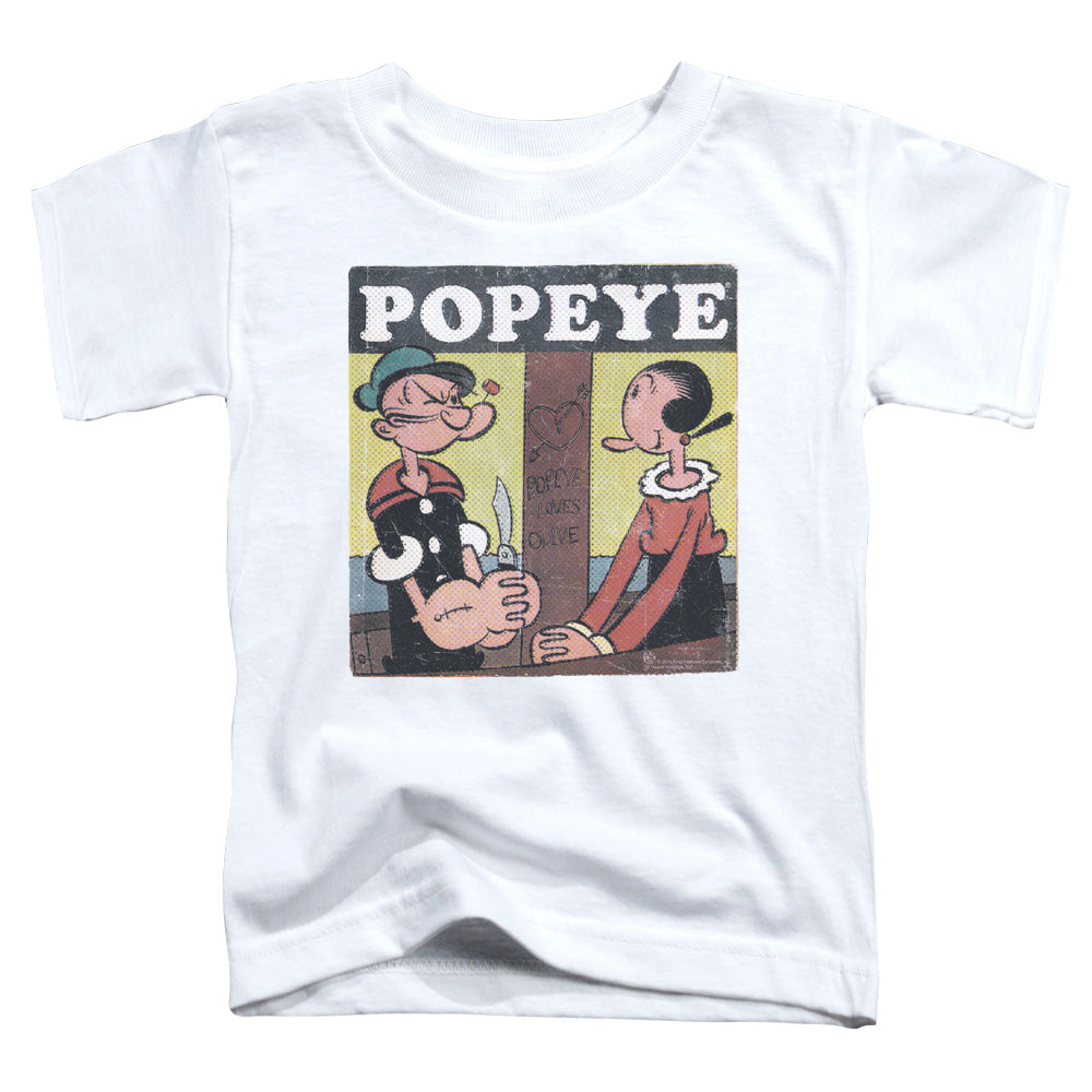 Popeye Loves Olive Toddler Kids Youth T Shirt White