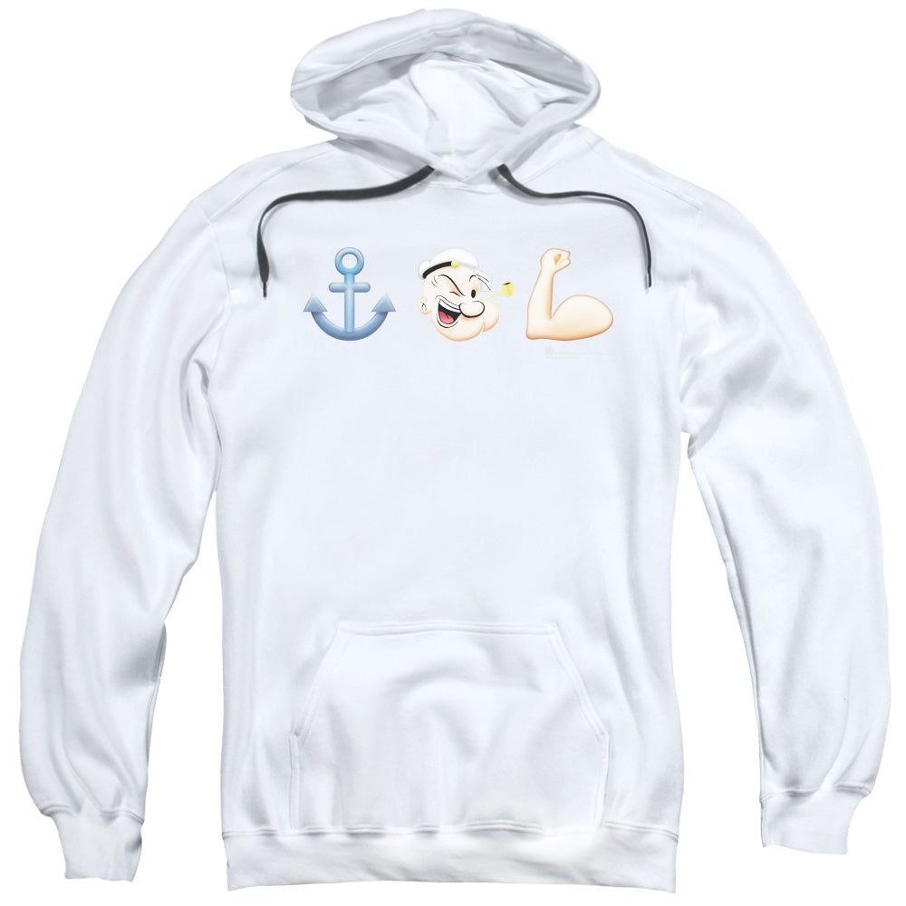 Popeye Emoji Mens Hoodie White