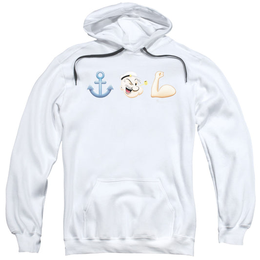 Popeye Emoji Mens Hoodie White