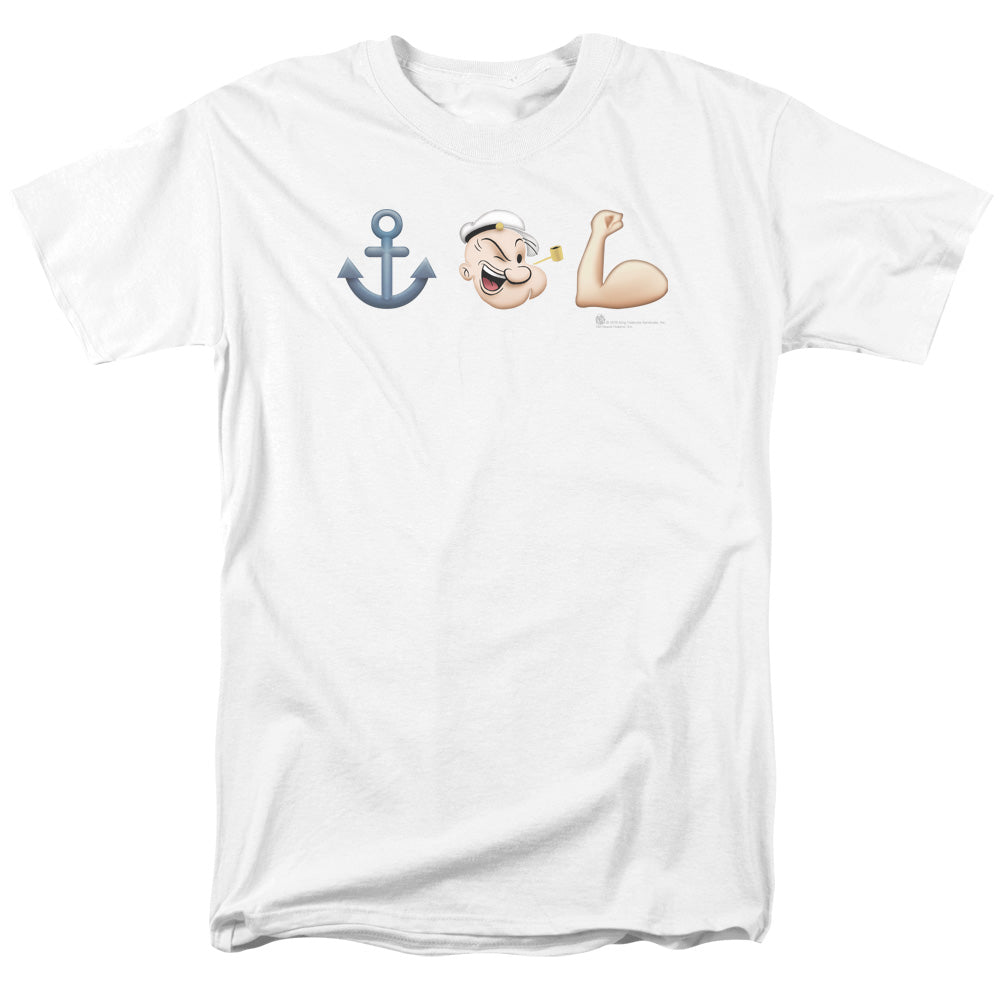 Popeye Emoji Mens T Shirt White