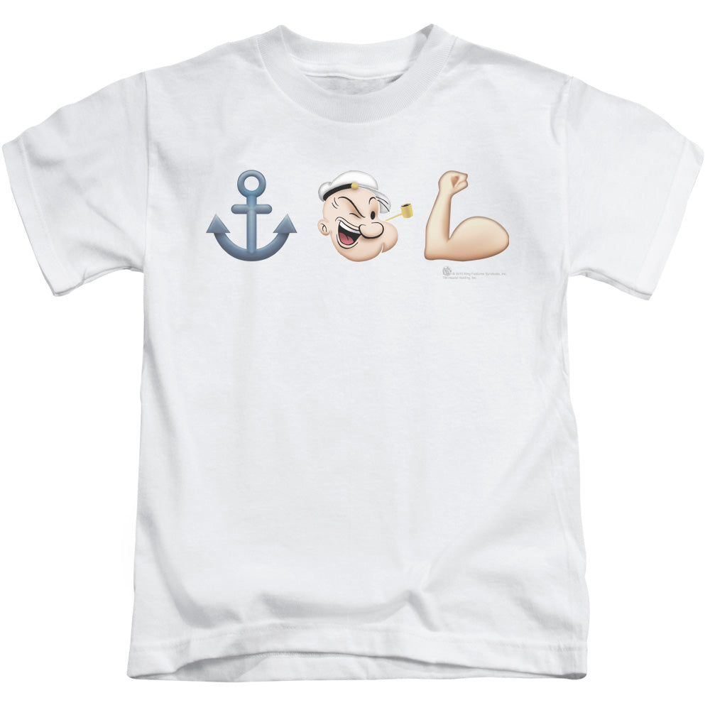 Popeye Emoji Juvenile Kids Youth T Shirt White