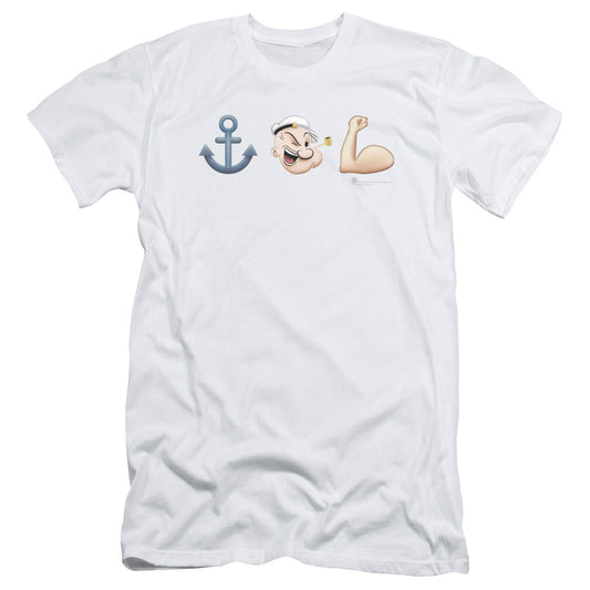 Popeye Emoji Slim Fit Mens T Shirt White