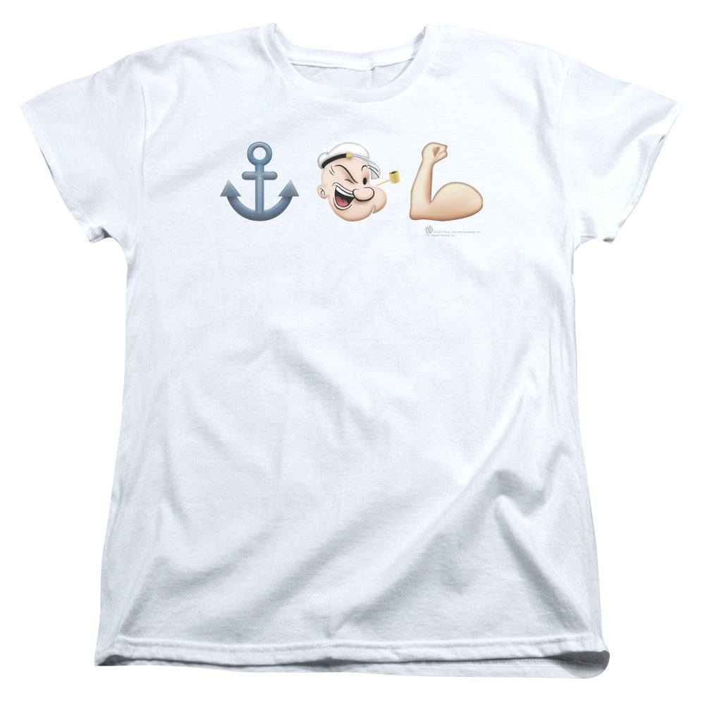 Popeye Emoji Womens T Shirt White