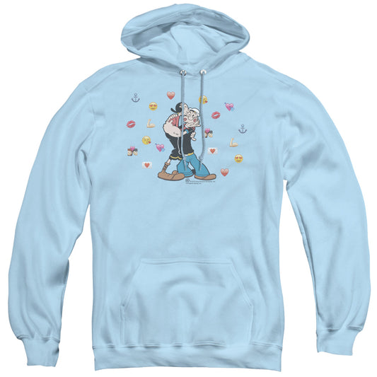 Popeye Love Icons Mens Hoodie Light Blue