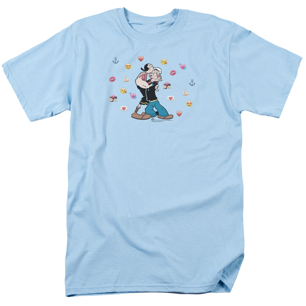 Popeye Love Icons Mens T Shirt Light Blue