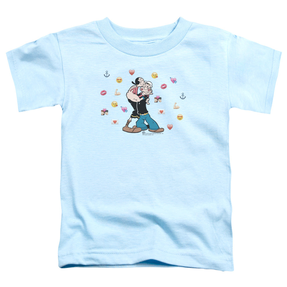 Popeye Love Icons Toddler Kids Youth T Shirt Light Blue