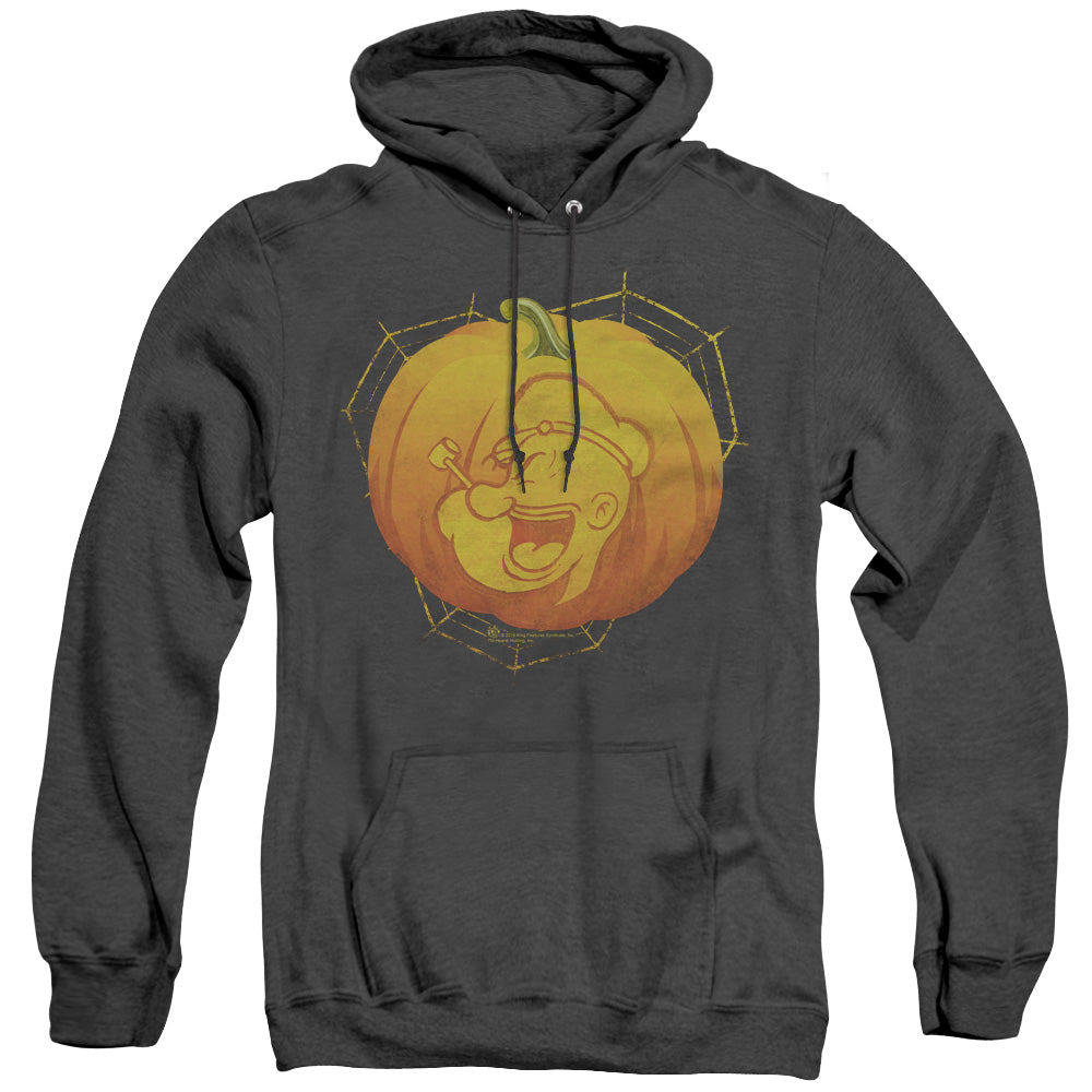 Popeye Pop O Lantern Heather Mens Hoodie Black