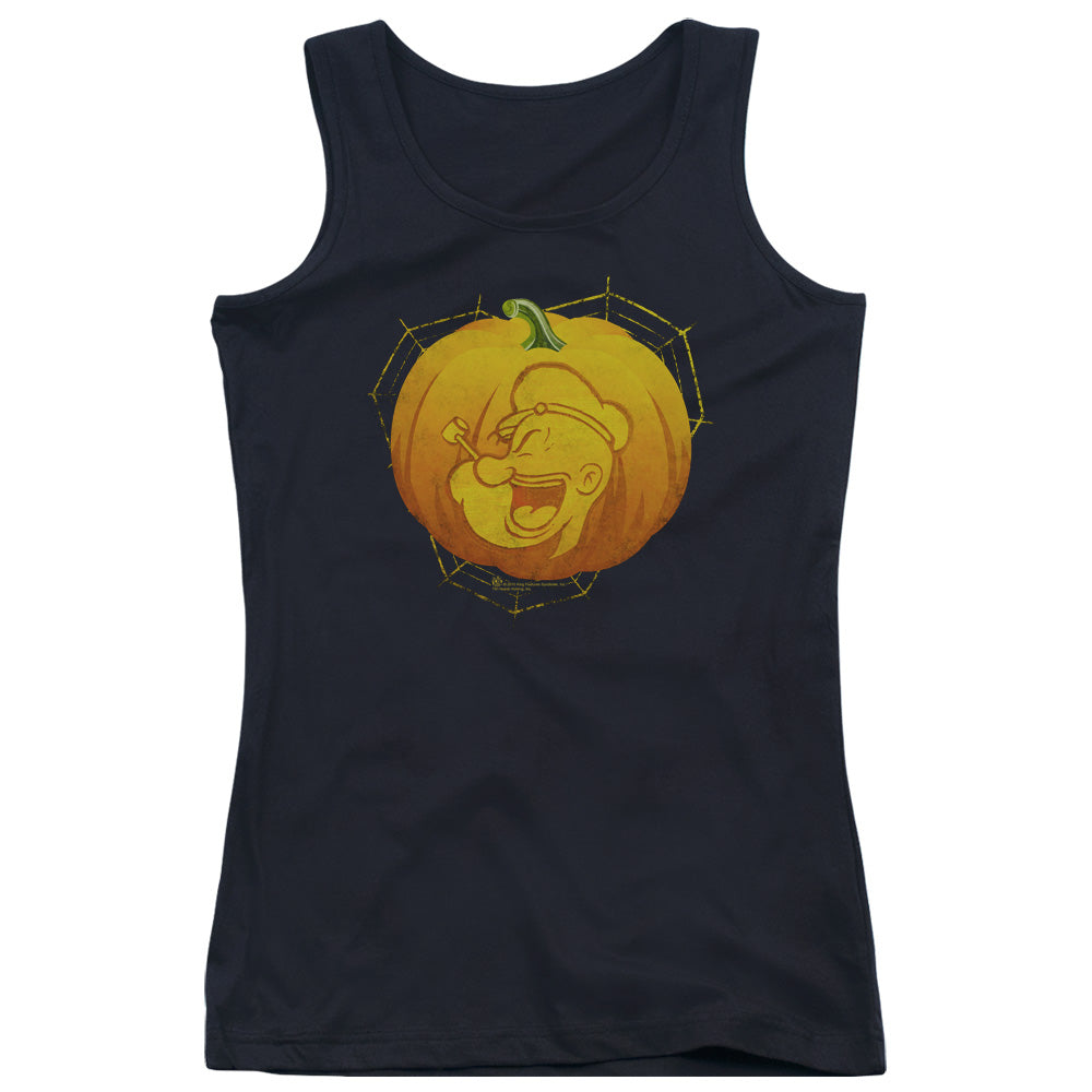 Popeye Pop O Lantern Womens Tank Top Shirt Black