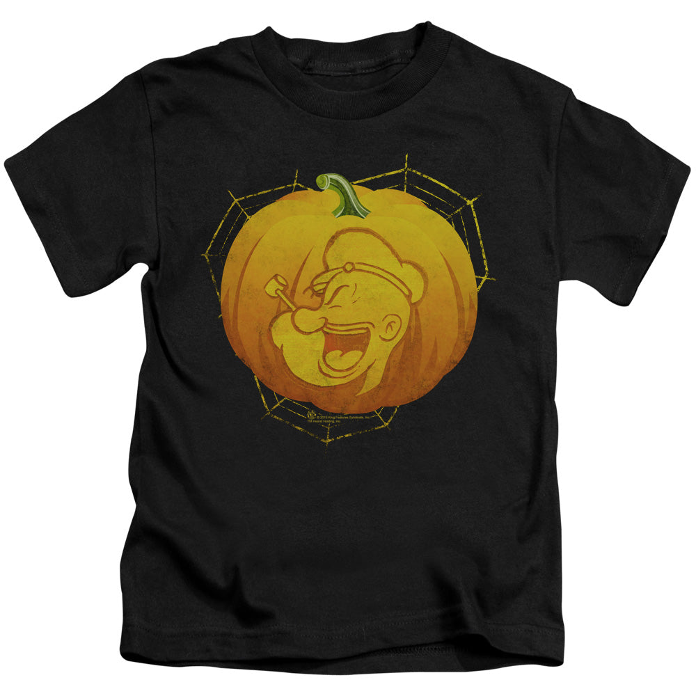 Popeye Pop O Lantern Juvenile Kids Youth T Shirt Black