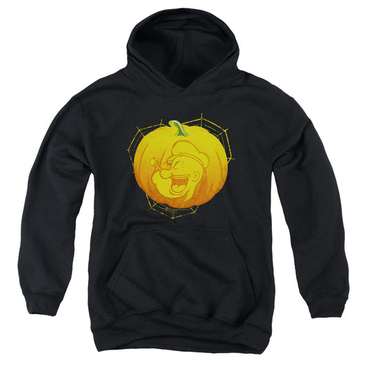 Popeye Pop O Lantern Kids Youth Hoodie Black