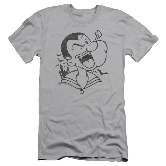 Popeye Vamp Pop Slim Fit Mens T Shirt Silver