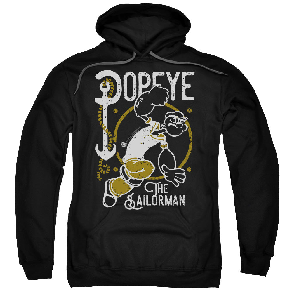 Popeye Vintage Sailor Mens Hoodie Black