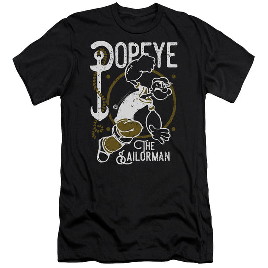 Popeye Vintage Sailor Slim Fit Mens T Shirt Black