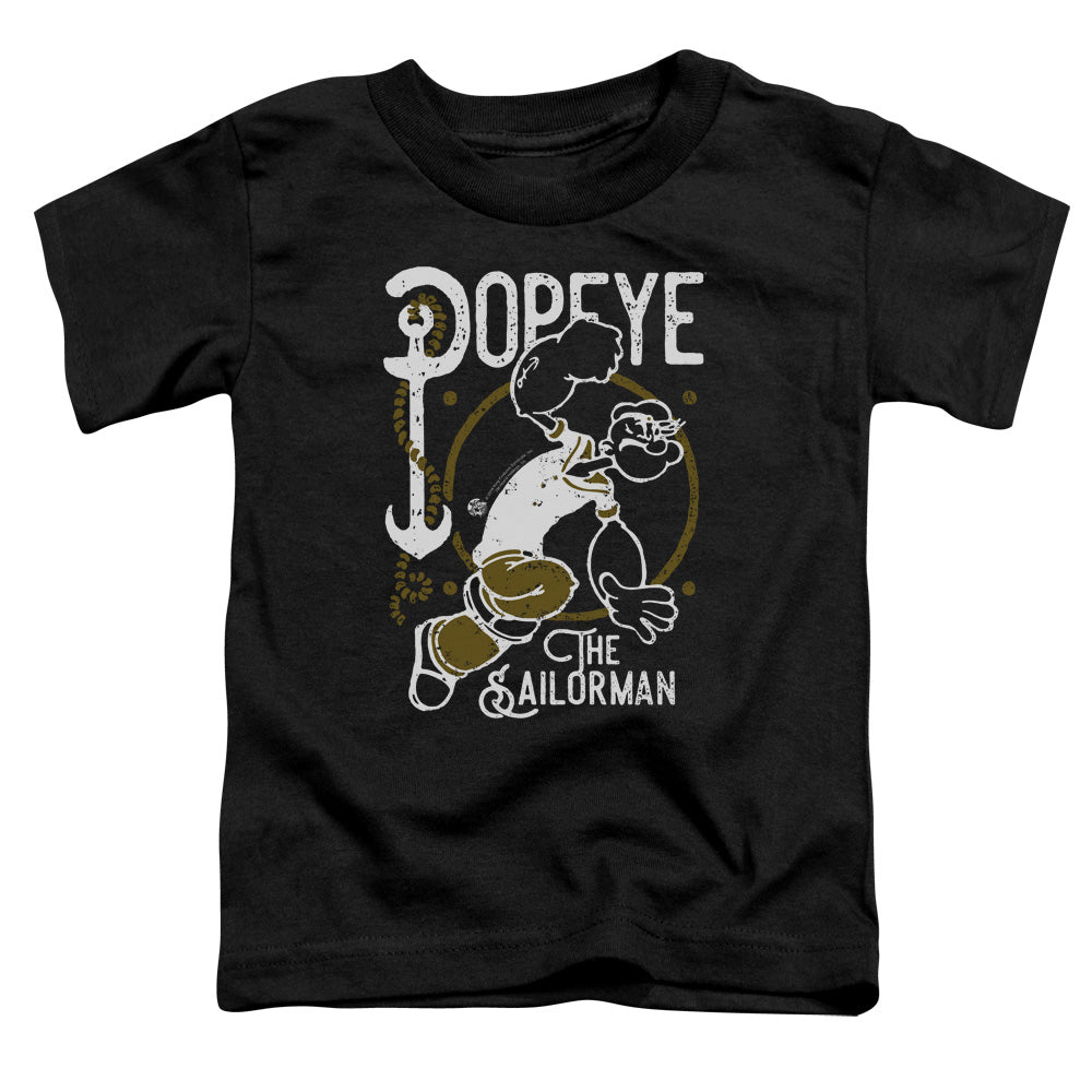 Popeye Vintage Sailor Toddler Kids Youth T Shirt Black