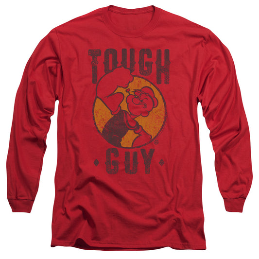 Popeye Tough Guy Mens Long Sleeve Shirt Red