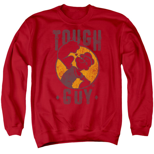 Popeye Tough Guy Mens Crewneck Sweatshirt Red