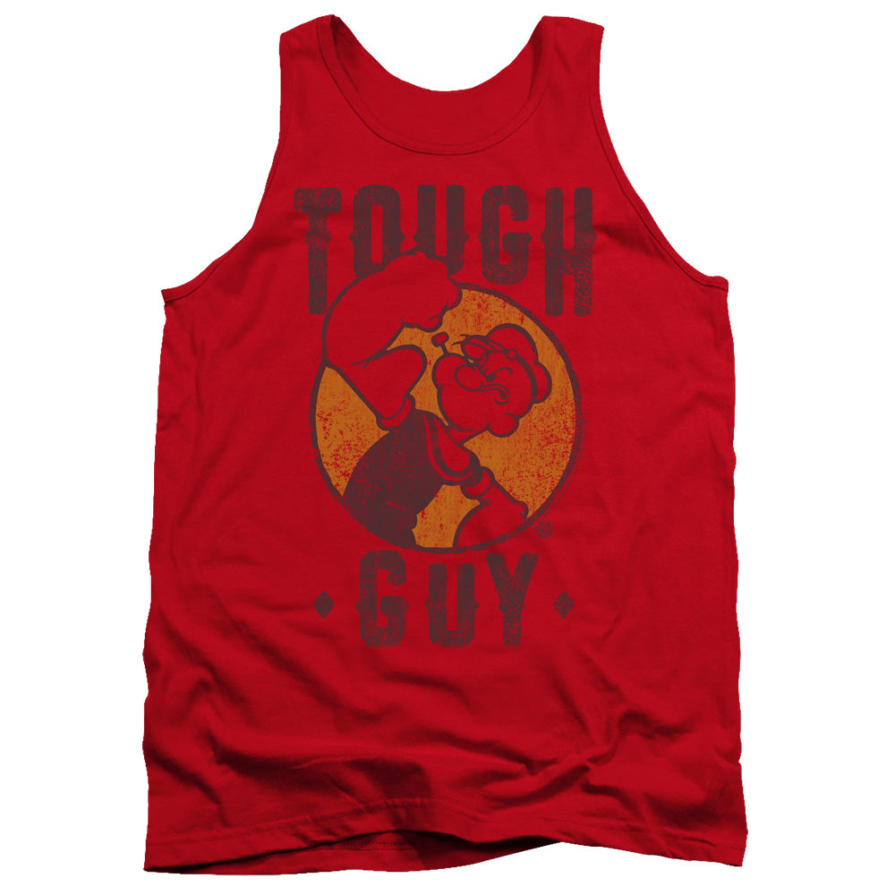 Popeye Tough Guy Mens Tank Top Shirt Red