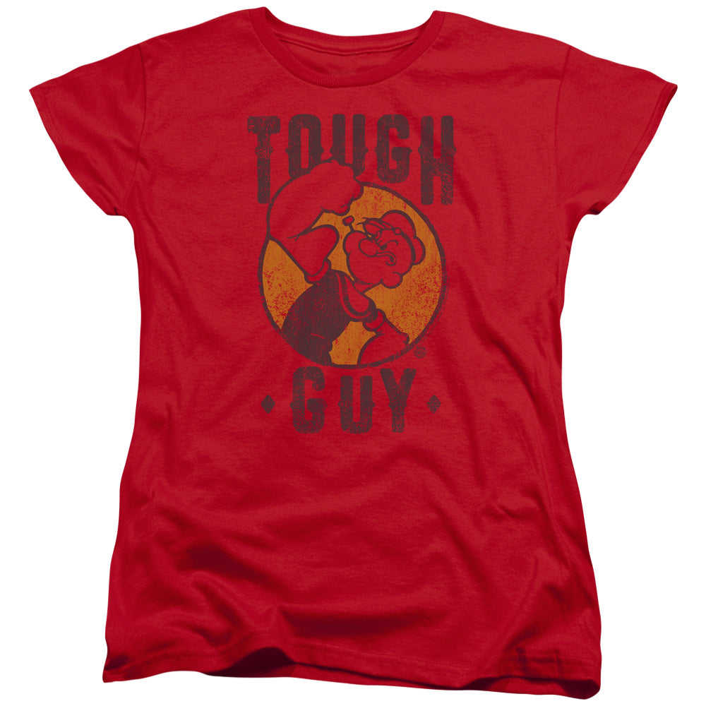 Popeye Tough Guy Womens T Shirt Red