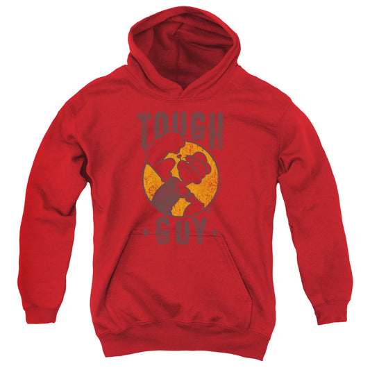 Popeye Tough Guy Kids Youth Hoodie Red