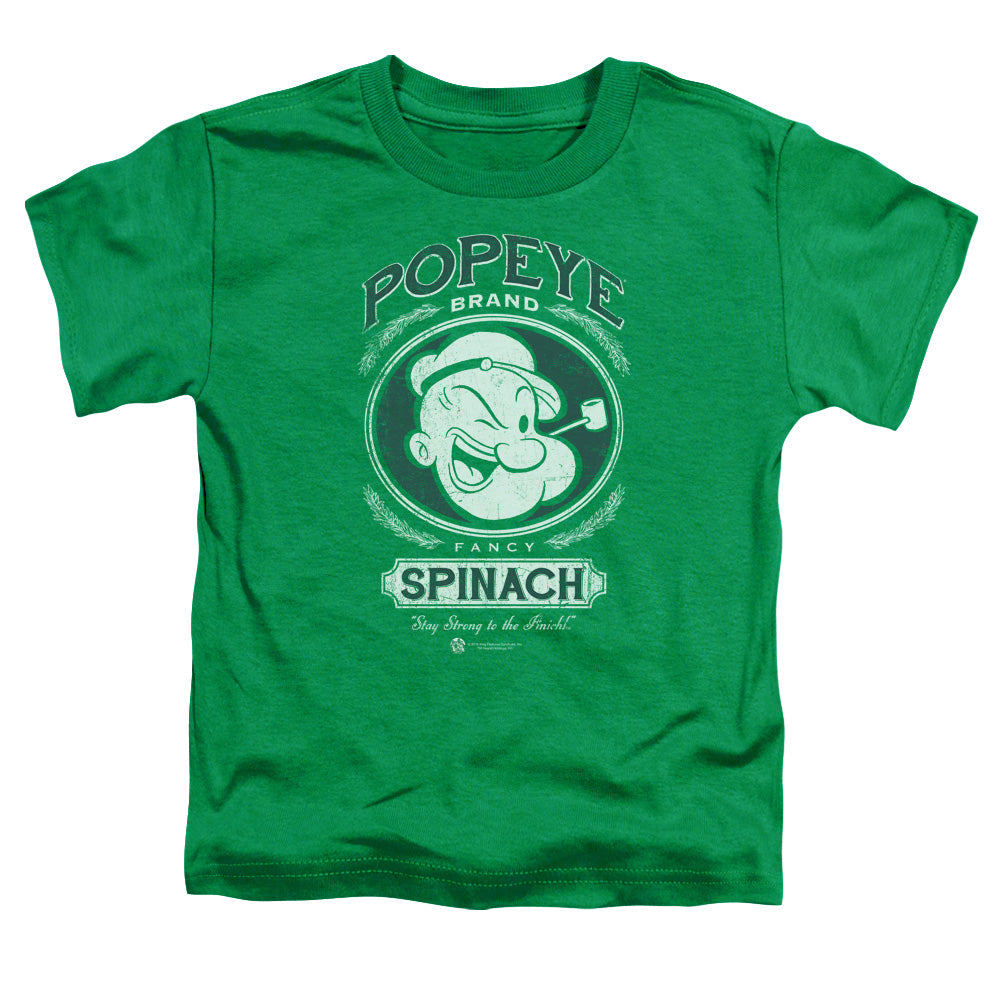 Popeye Fancy Spinach Toddler Kids Youth T Shirt Kelly Green