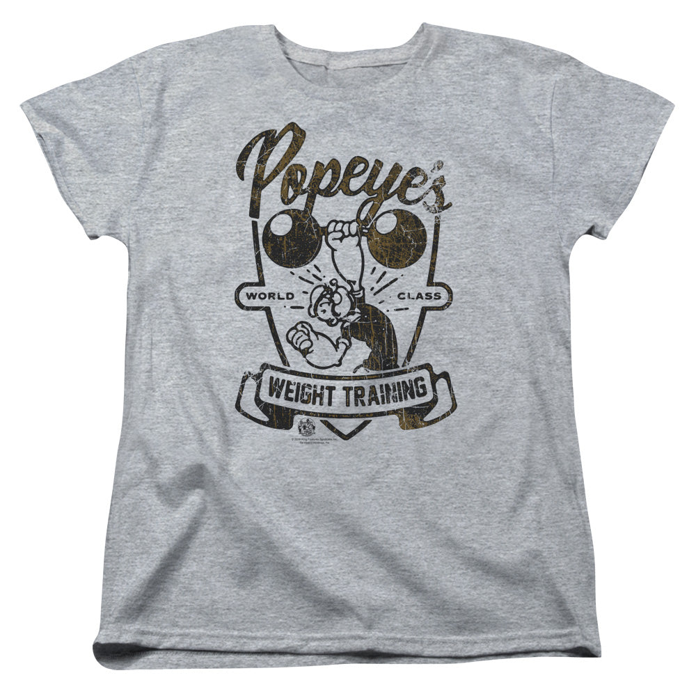 Popeye Weight Training Womens T Shirt Athletic Heather