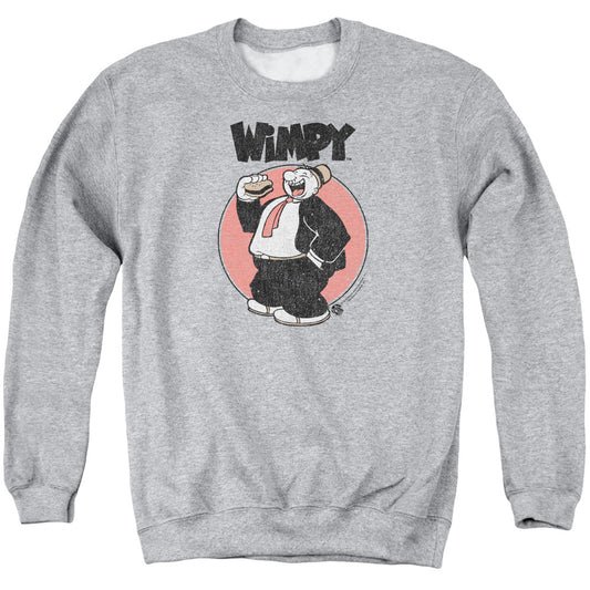 Popeye Wimpy Mens Crewneck Sweatshirt Athletic Heather