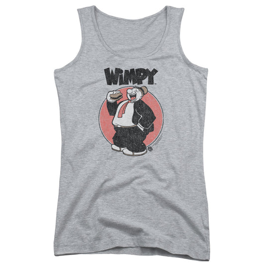 Popeye Wimpy Womens Tank Top Shirt Athletic Heather