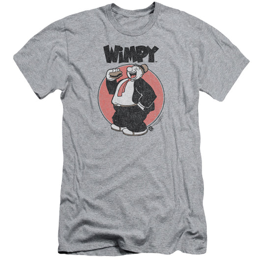 Popeye Wimpy Slim Fit Mens T Shirt Athletic Heather