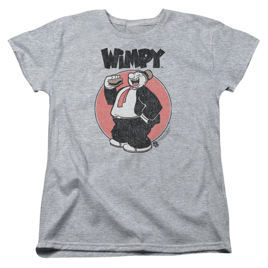 Popeye Wimpy Womens T Shirt Athletic Heather