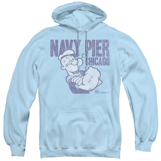 Popeye Navy Pier Mens Hoodie Light Blue