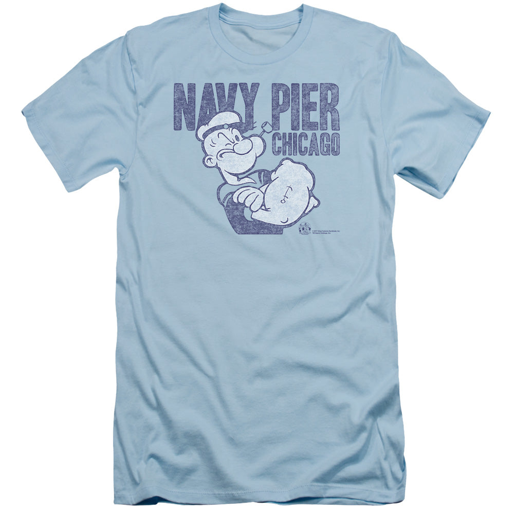 Popeye Navy Pier Slim Fit Mens T Shirt Light Blue