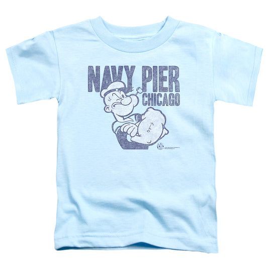 Popeye Navy Pier Toddler Kids Youth T Shirt Light Blue