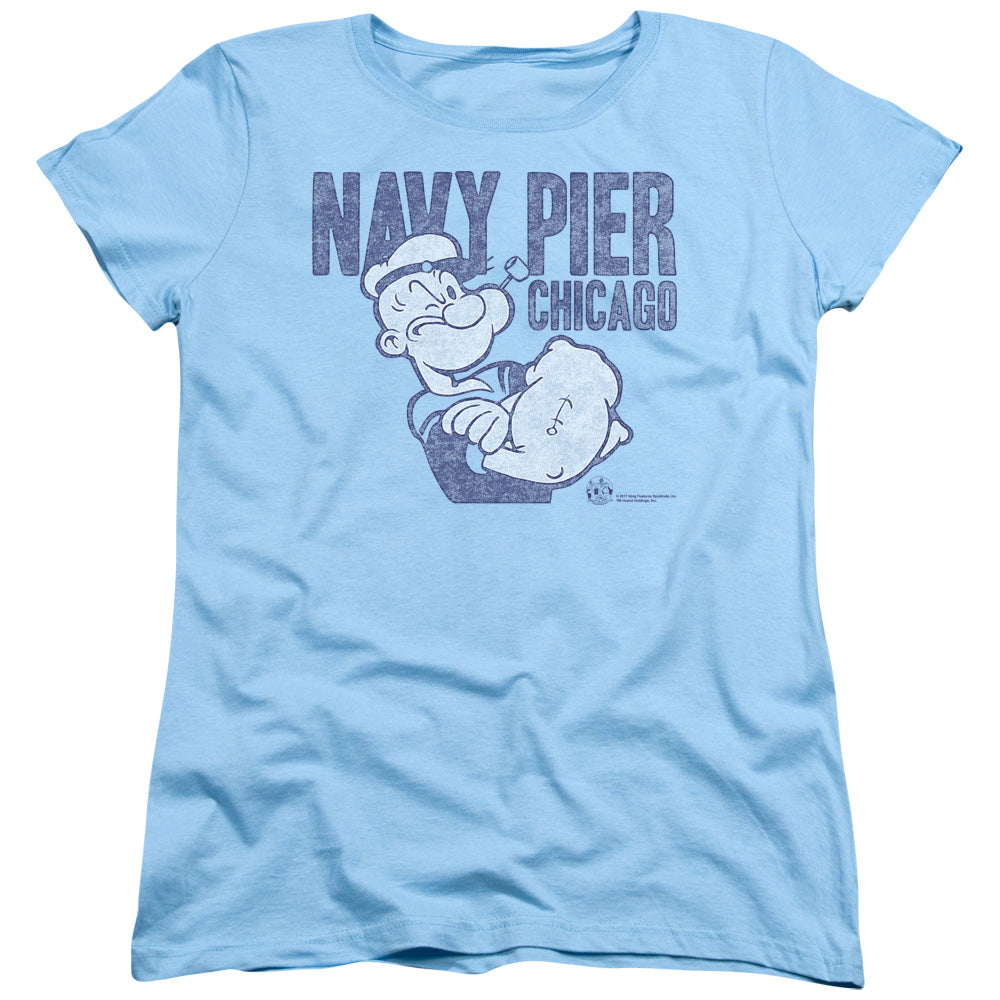 Popeye Navy Pier Womens T Shirt Light Blue