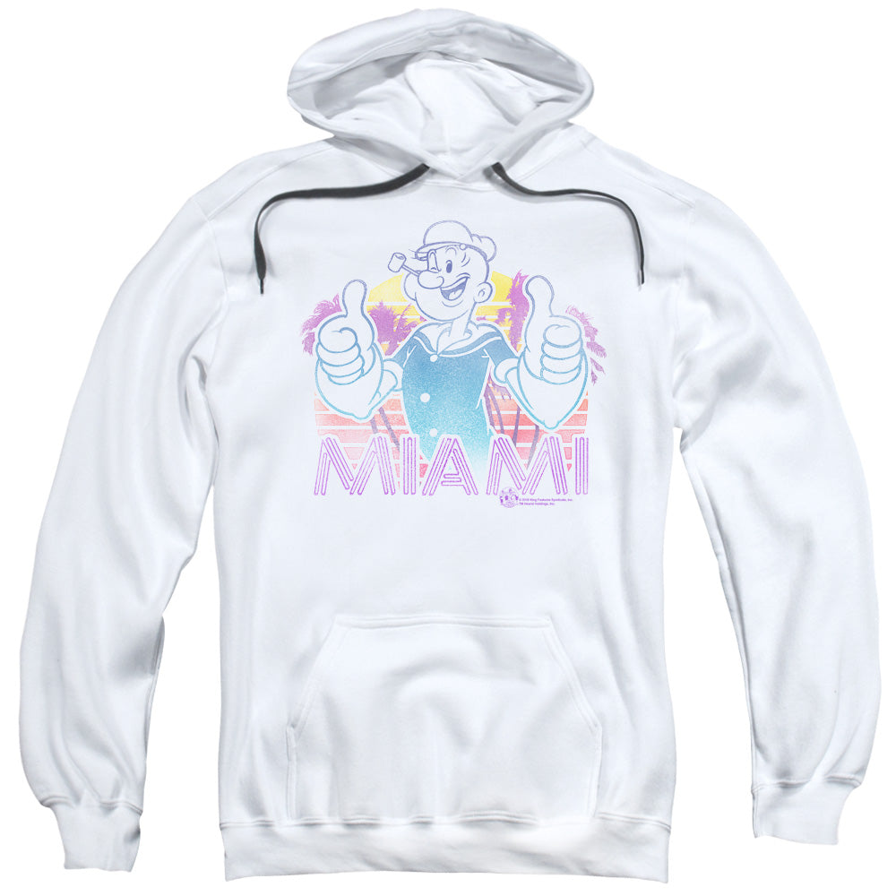 Popeye Miami Mens Hoodie White