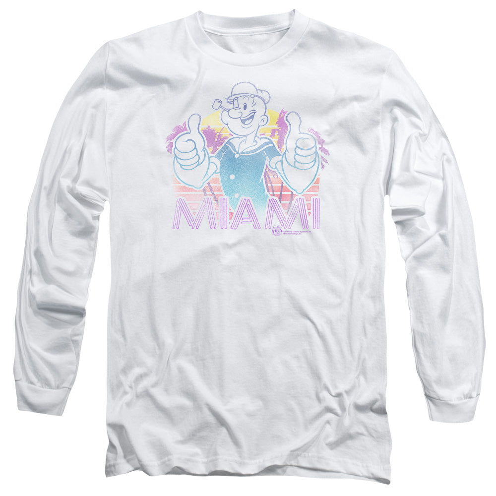 Popeye Miami Mens Long Sleeve Shirt White