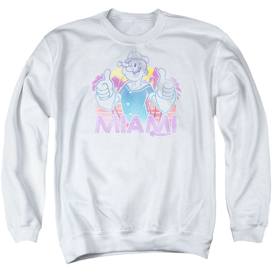 Popeye Miami Mens Crewneck Sweatshirt White