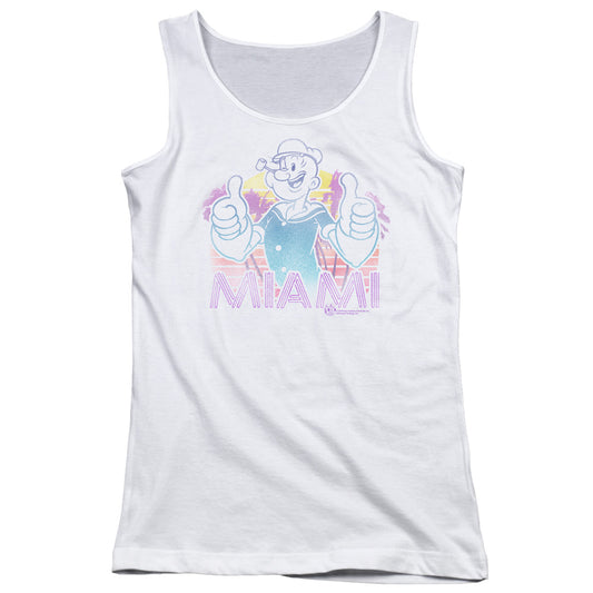 Popeye Miami Womens Tank Top Shirt White