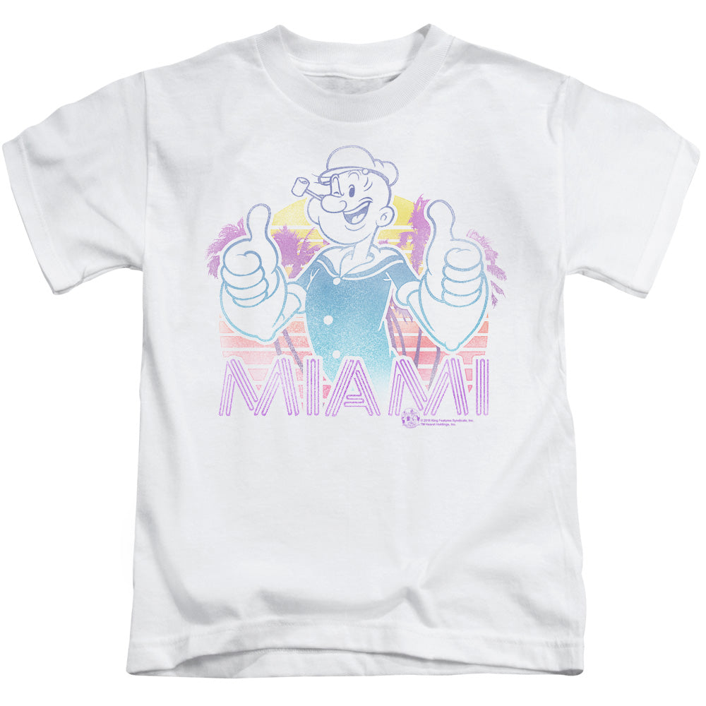 Popeye Miami Juvenile Kids Youth T Shirt White