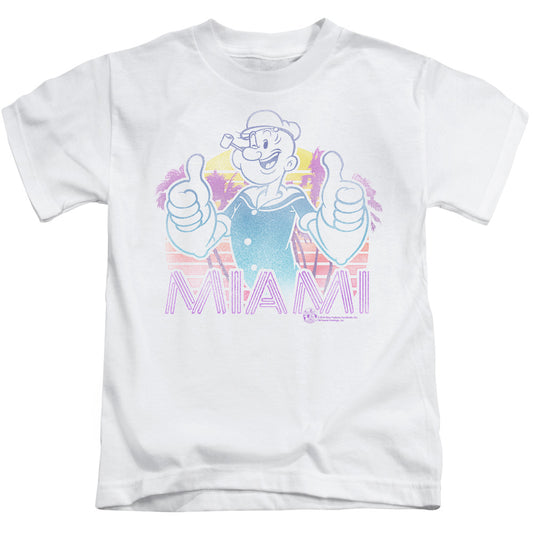 Popeye Miami Juvenile Kids Youth T Shirt White