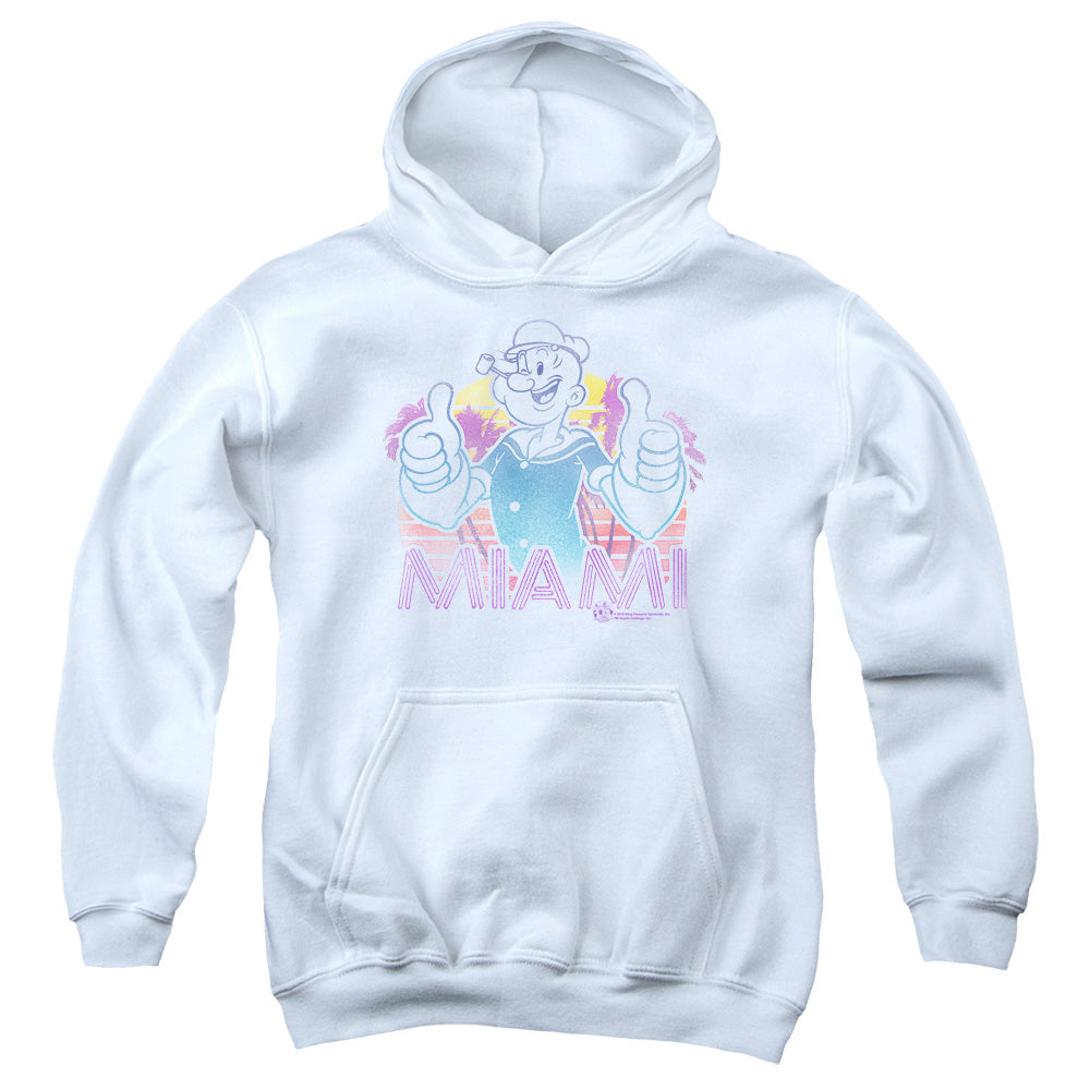 Popeye Miami Kids Youth Hoodie White