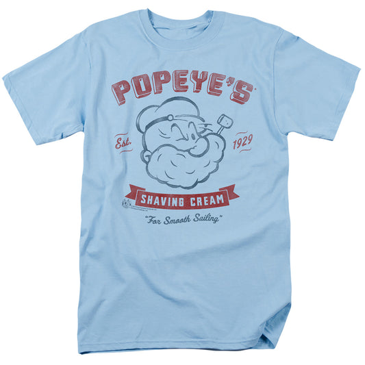 Popeye Popeyes Shaving Cream Mens T Shirt Light Blue