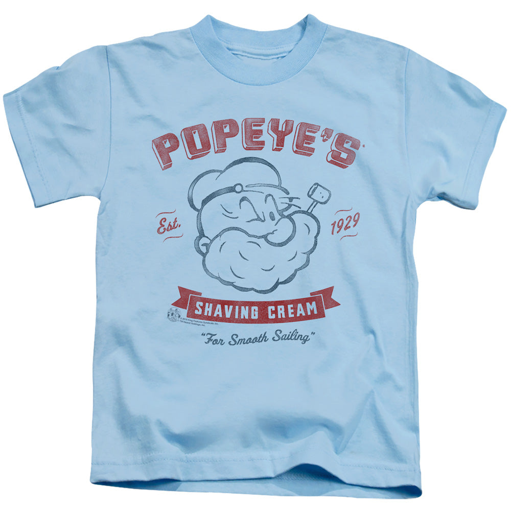 Popeye Popeyes Shaving Cream Juvenile Kids Youth T Shirt Light Blue