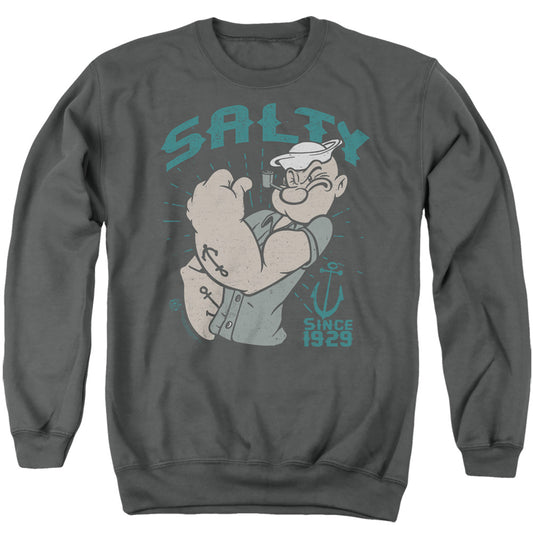 Popeye Salty Since Mens Crewneck Sweatshirt Charcoal